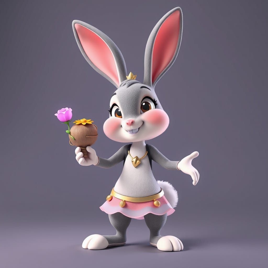 Bunny Bella in Venusian Splendor as a 3D Cartoon