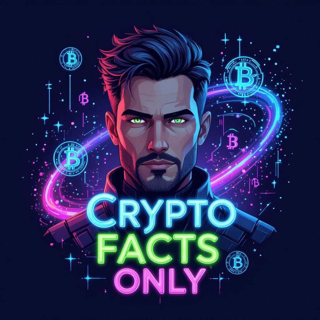 Futuristic Man Amidst Crypto Symbols in Cyber Style