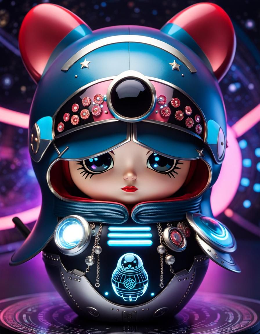 Cyberchibi Matryoshkas in Sci-Fi Couture