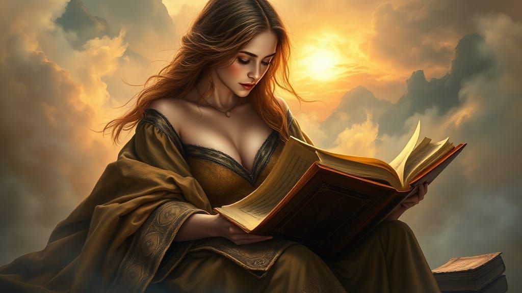 Mystical Scribe in Ancient Realm