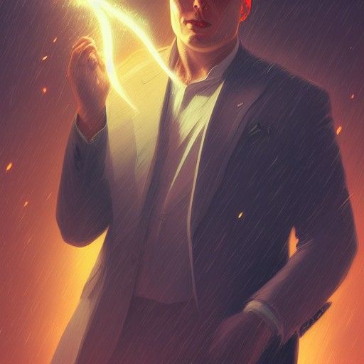 Luxurious Portrait of a Visionary Leader in Vibrant Triadic...