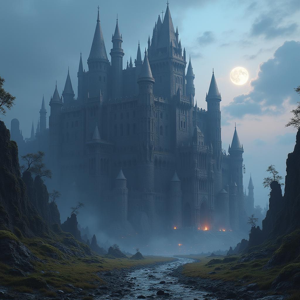 Haunting Dystopian Fantasy Castle