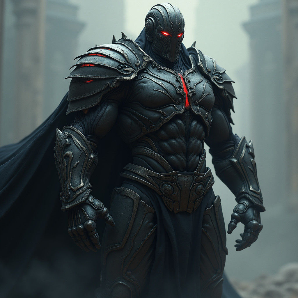 Imposing Warrior in Futuristic Gothic Armor