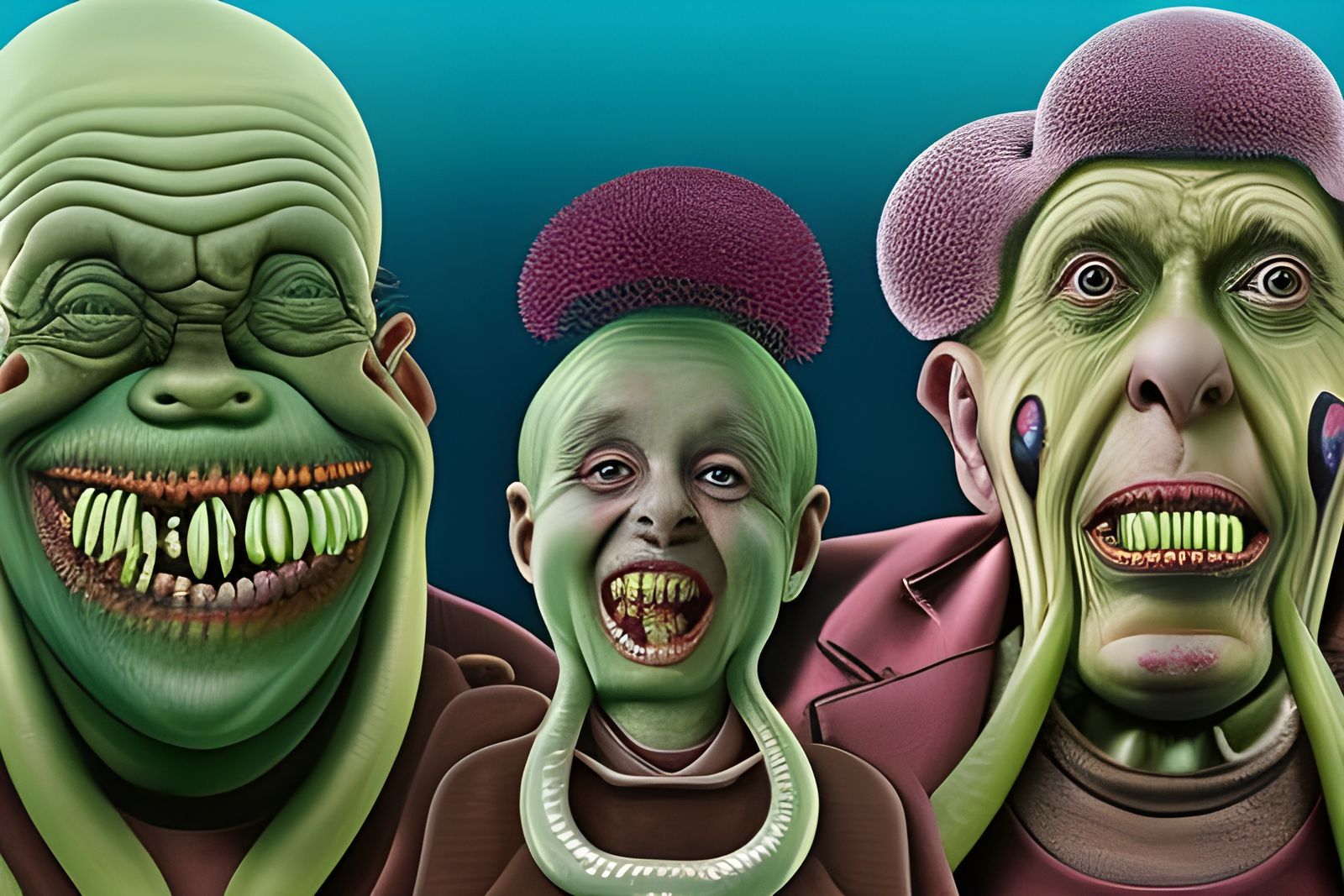 Epic Family Portrait in a Cyberpunk Aesthetic