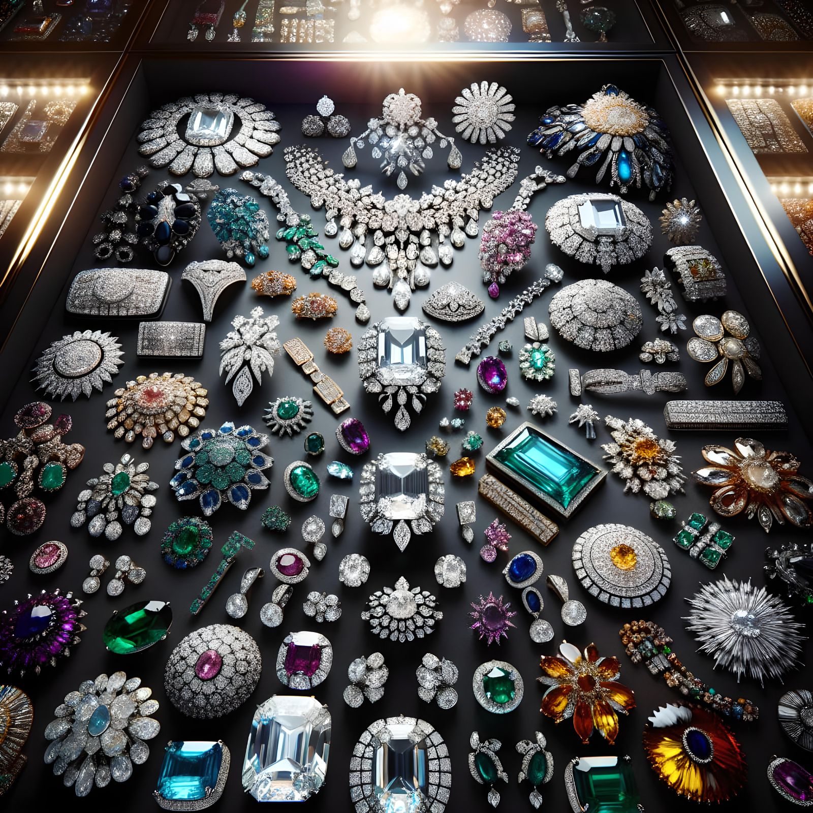 Elegant Billionaire's Jewelry Collection in Luxury Showcase