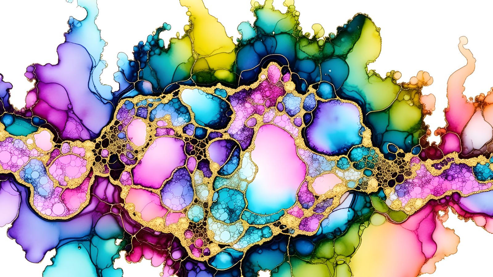 Vibrant Alcohol Inks With Wild Brushstrokes