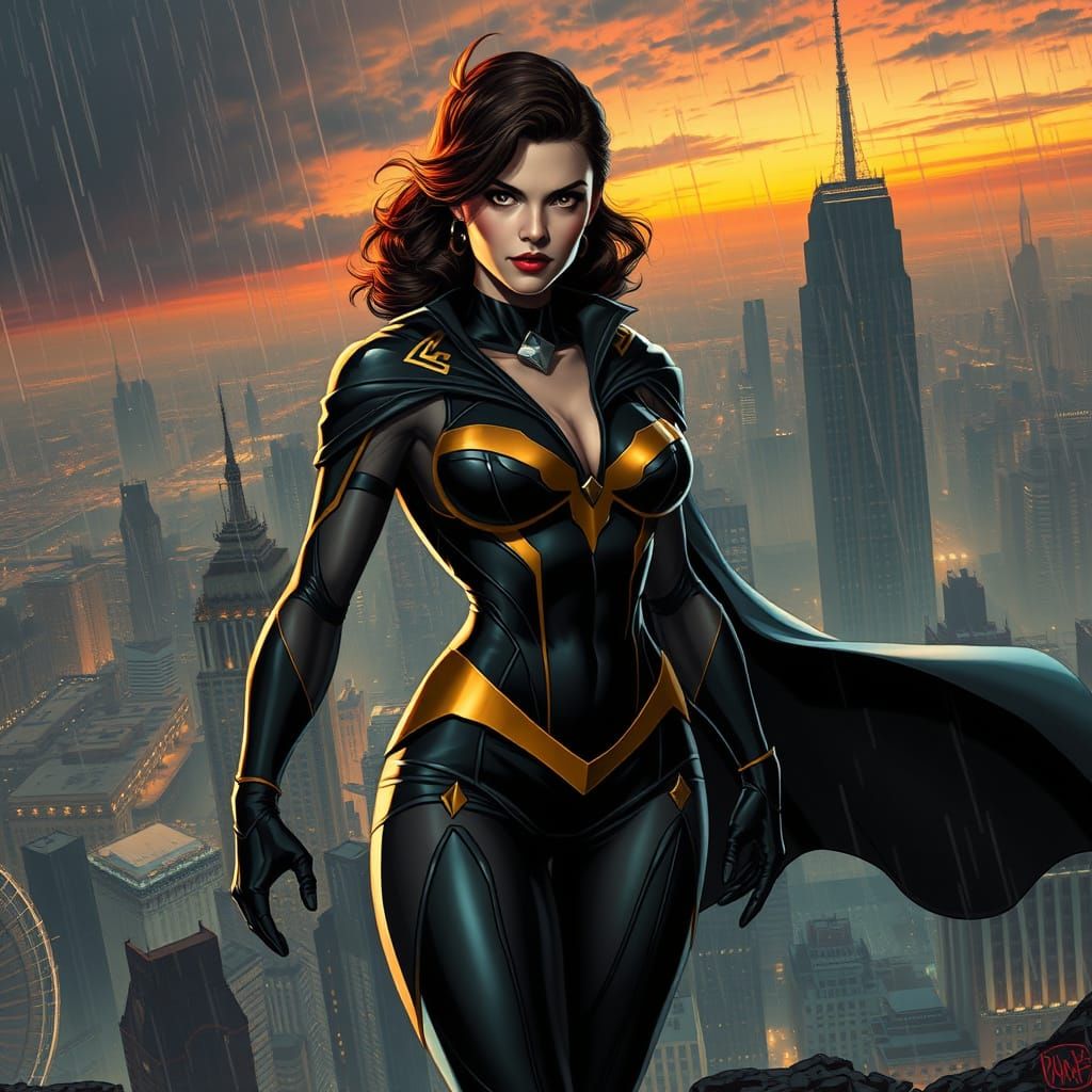 Art Deco Superhero in Noir City