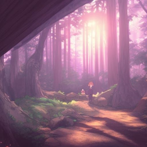 Forest Fantasy in Vibrant Studio Ghibli Style