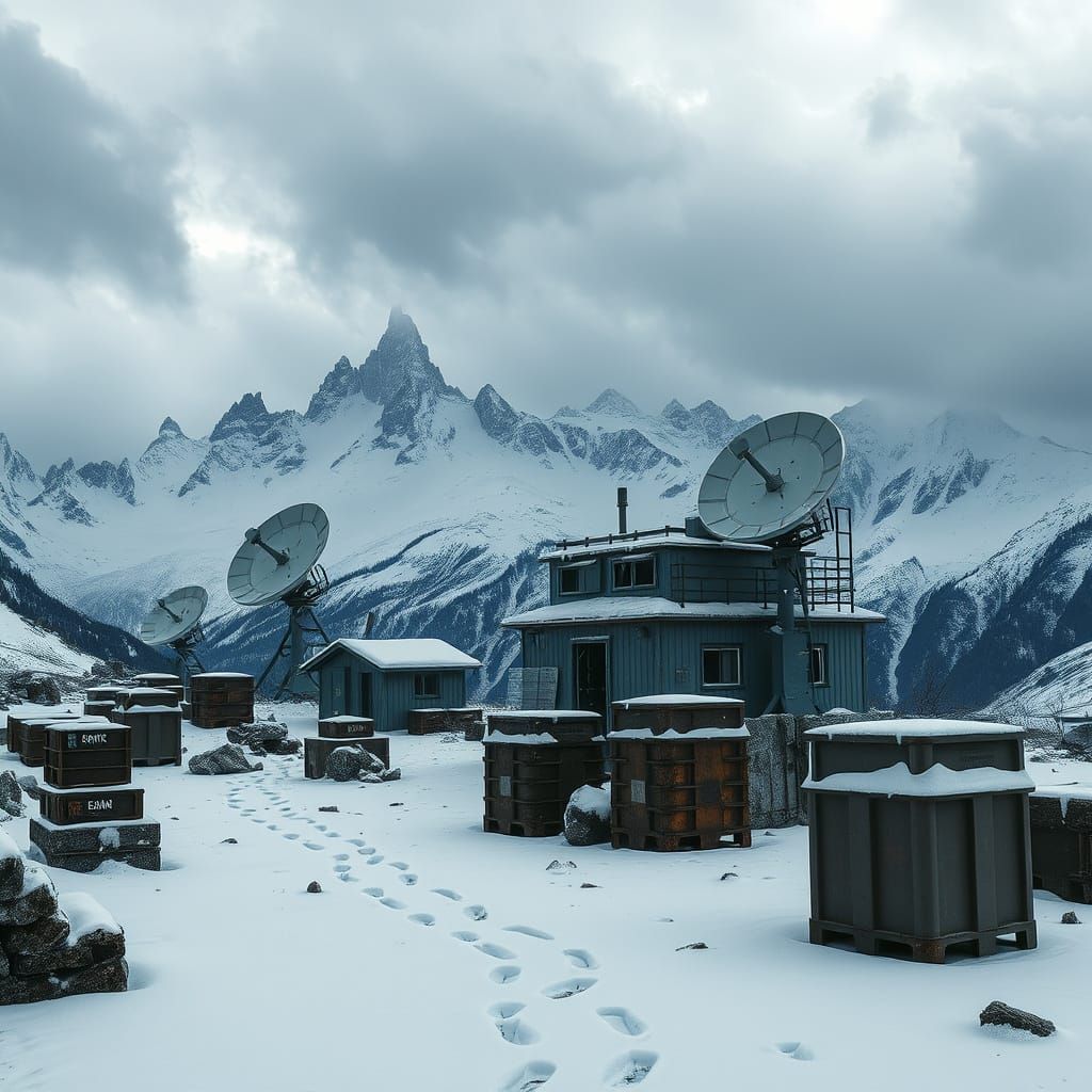 Abandoned Outpost in Swiss Alps: Photorealistic Digital Art