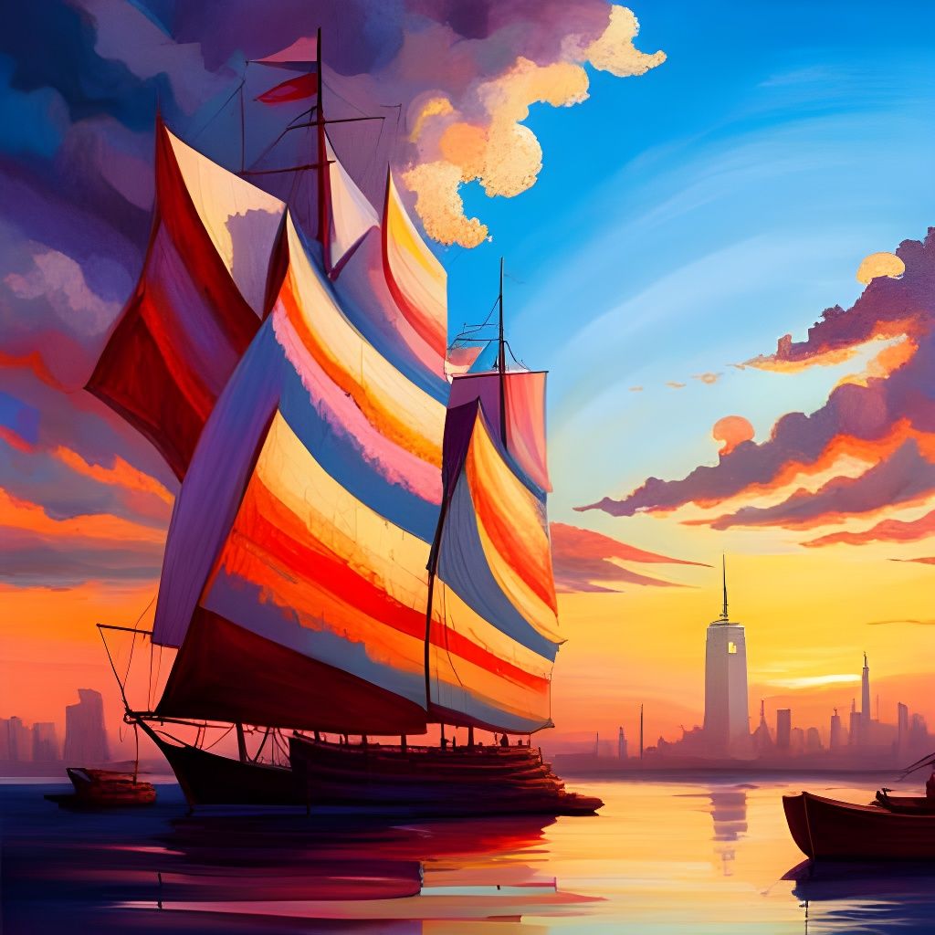 Futuristic Surrealist Artwork with Sliced Moon