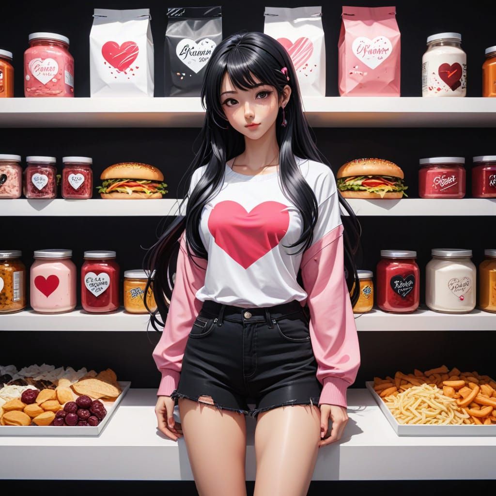 Pastel Fusion Girl in a Dessert Landscape