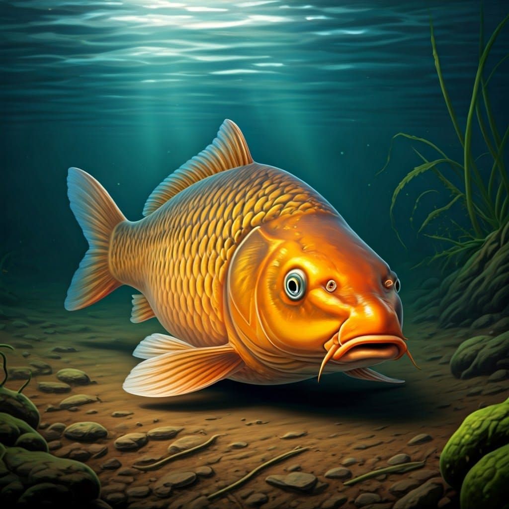 Vibrant Jumbo Koi in a Freshwater Mudpond