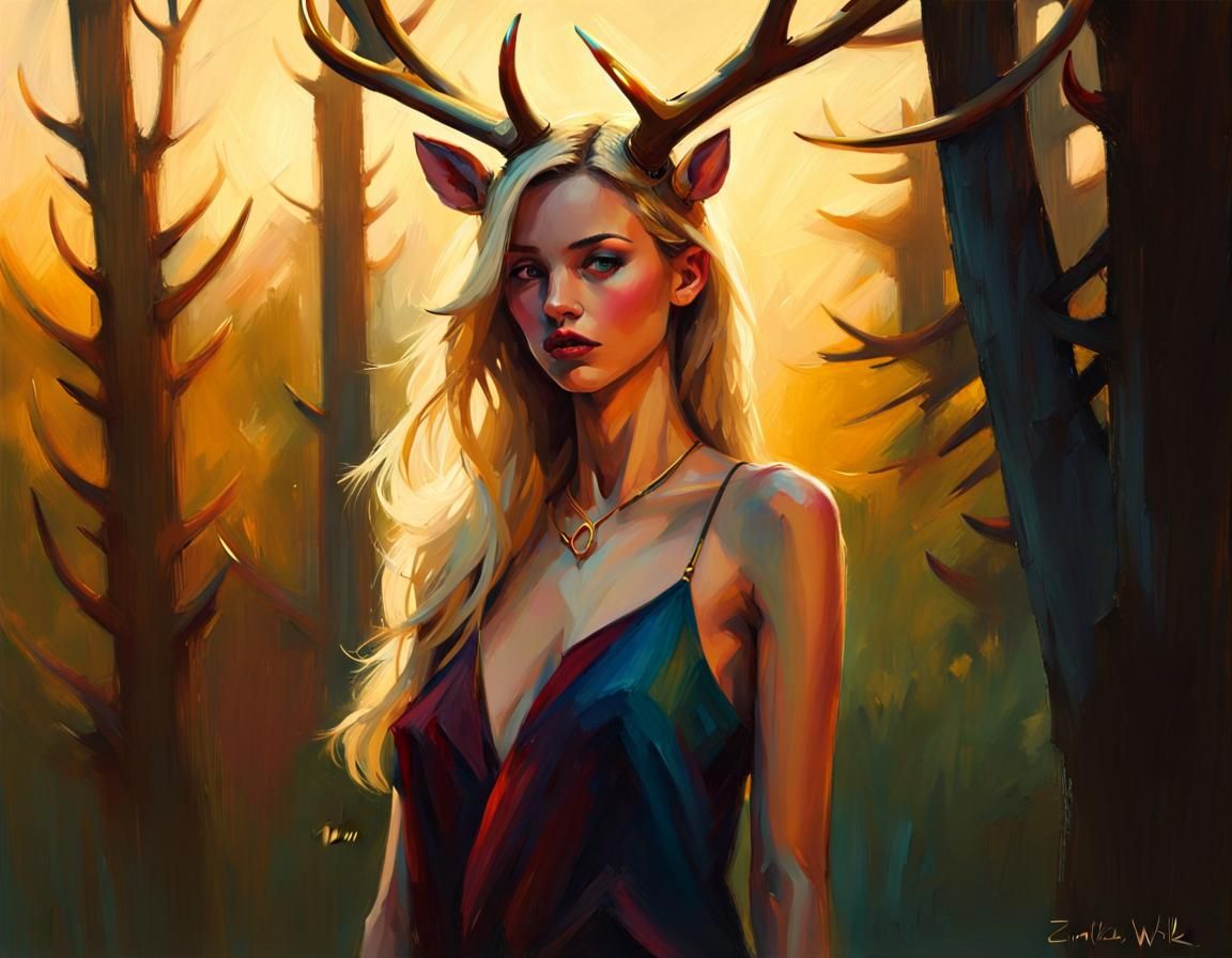 Vibrant Sunset Portrait in Chiaroscuro