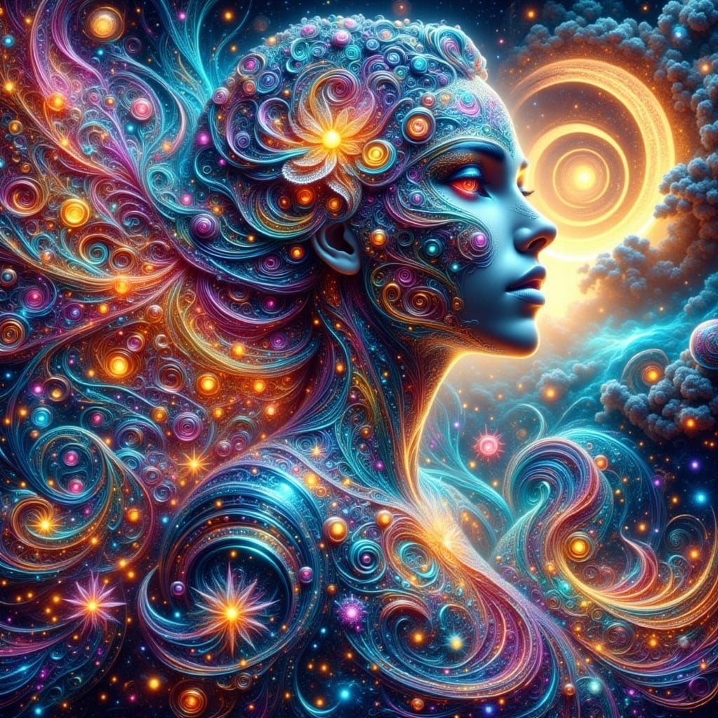 Angel's Eyes Open in Hyperrealistic Splash Art Style