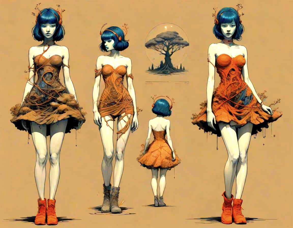 Mystical 2.5D Landscape with Torn Textured Paper Effect