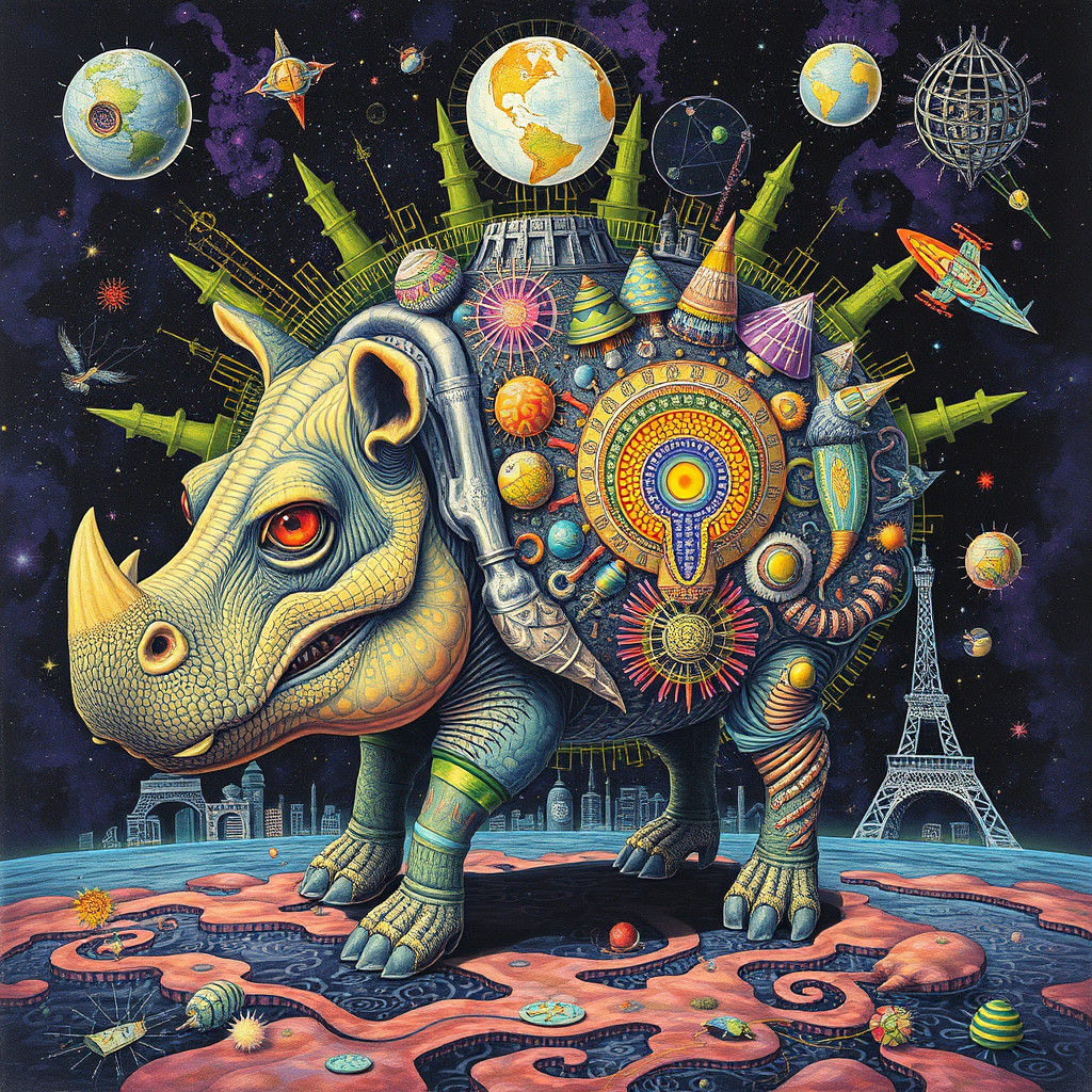 Surreal Industrial Landscape in Hypercomplex Psychedelic Sty...