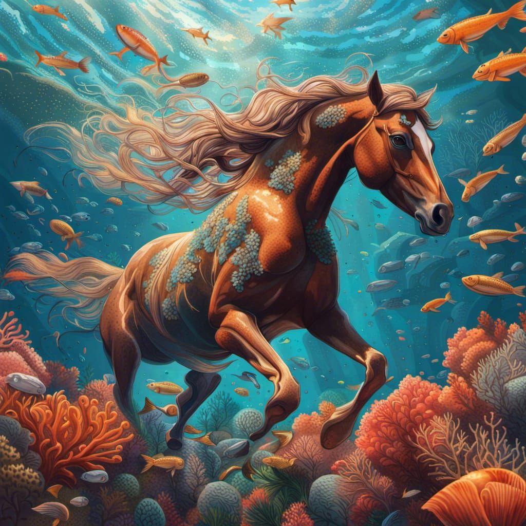 Underwater horse
