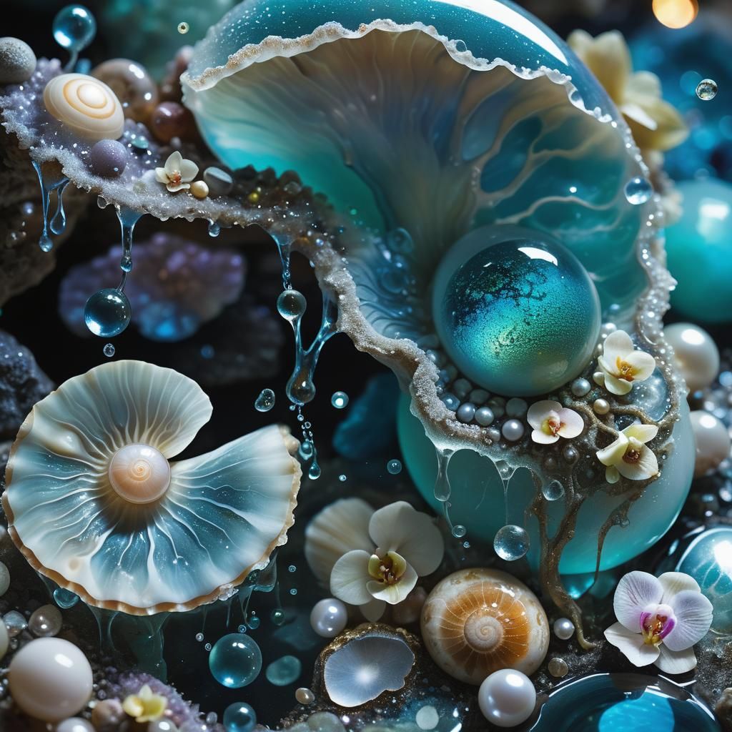 Surreal Water Elemental in Neon Ink Splatter Style