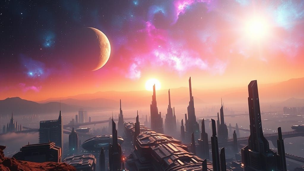 Spectacular Sci-Fi City on Alien World in 8K