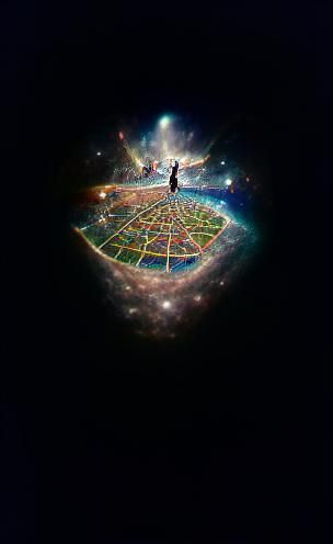 Cosmic Hub, Glowing Celestial Center