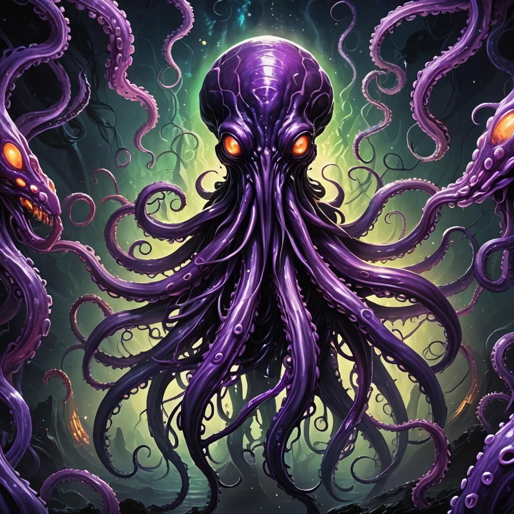 Eldritch, Lovecraftian Squid Reaches from the Void