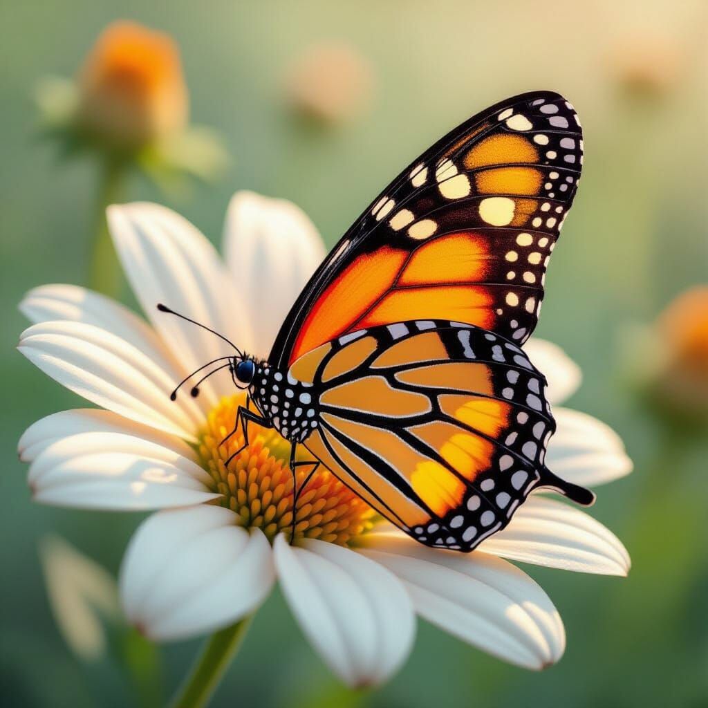 Iridescent Butterfly Art Nouveau Illustration