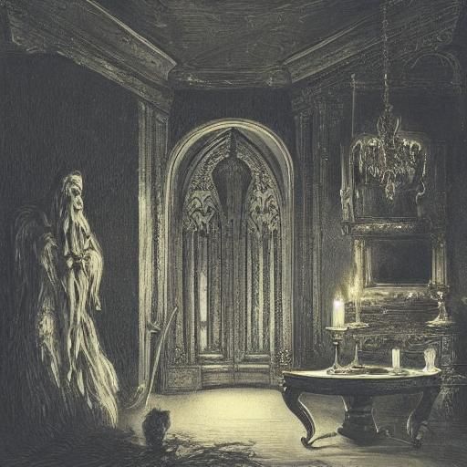 Mystical Candlelit Sanctuary in Shadows