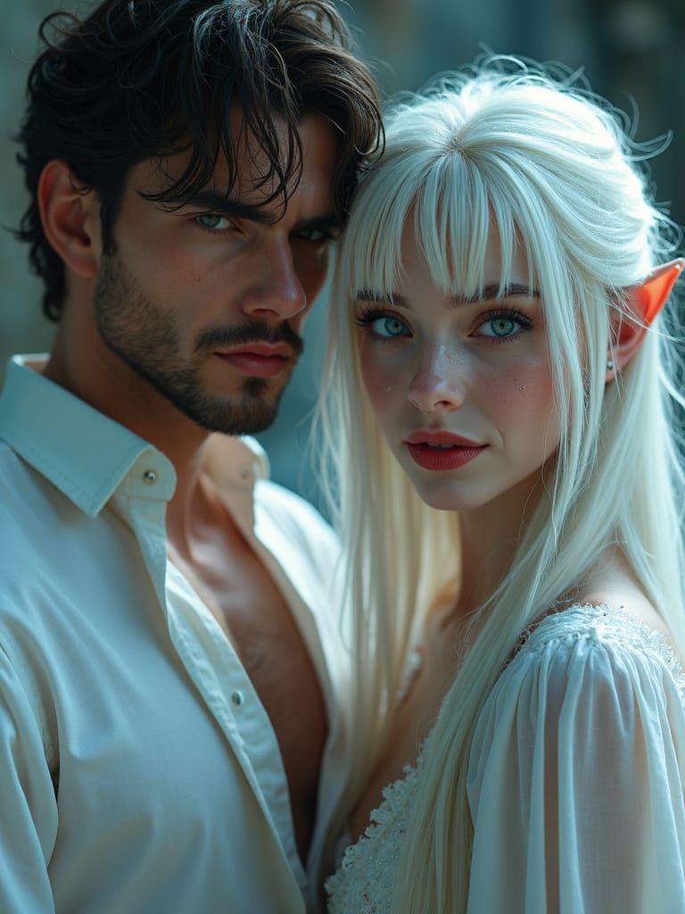 Vampire Elf Princess Portrait in Cinematic Style