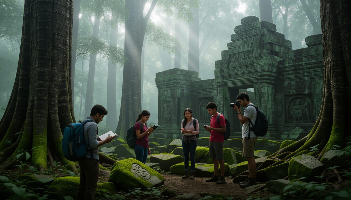 Indian Trekkers Discover Ancient Ruins in Misty Forest