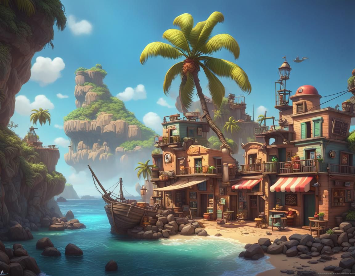 Coast of Barbers in Vibrant Pirate Town