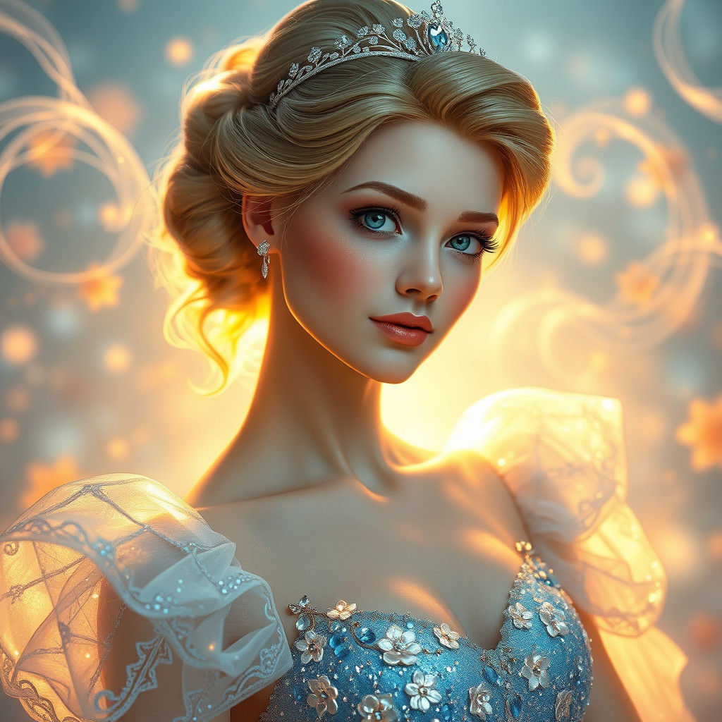 Enchanted Cinderella in Ethereal Gown