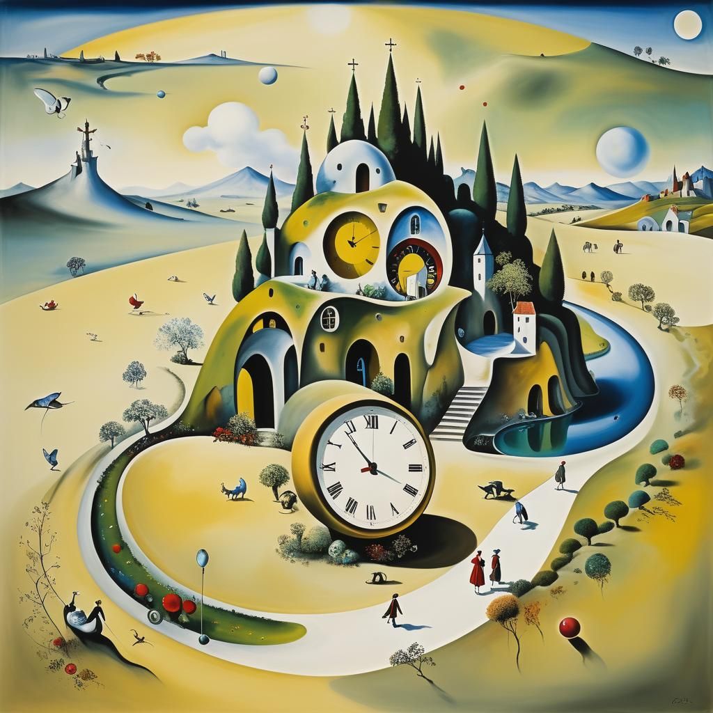 Dreamlike Surreal Landscape in a Dali-Inspired Style