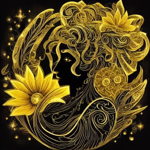 Ethereal Mandalas in Neon Black and Liquid Gold