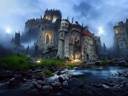 Majestic Dark Castle in Fantasy Worlds