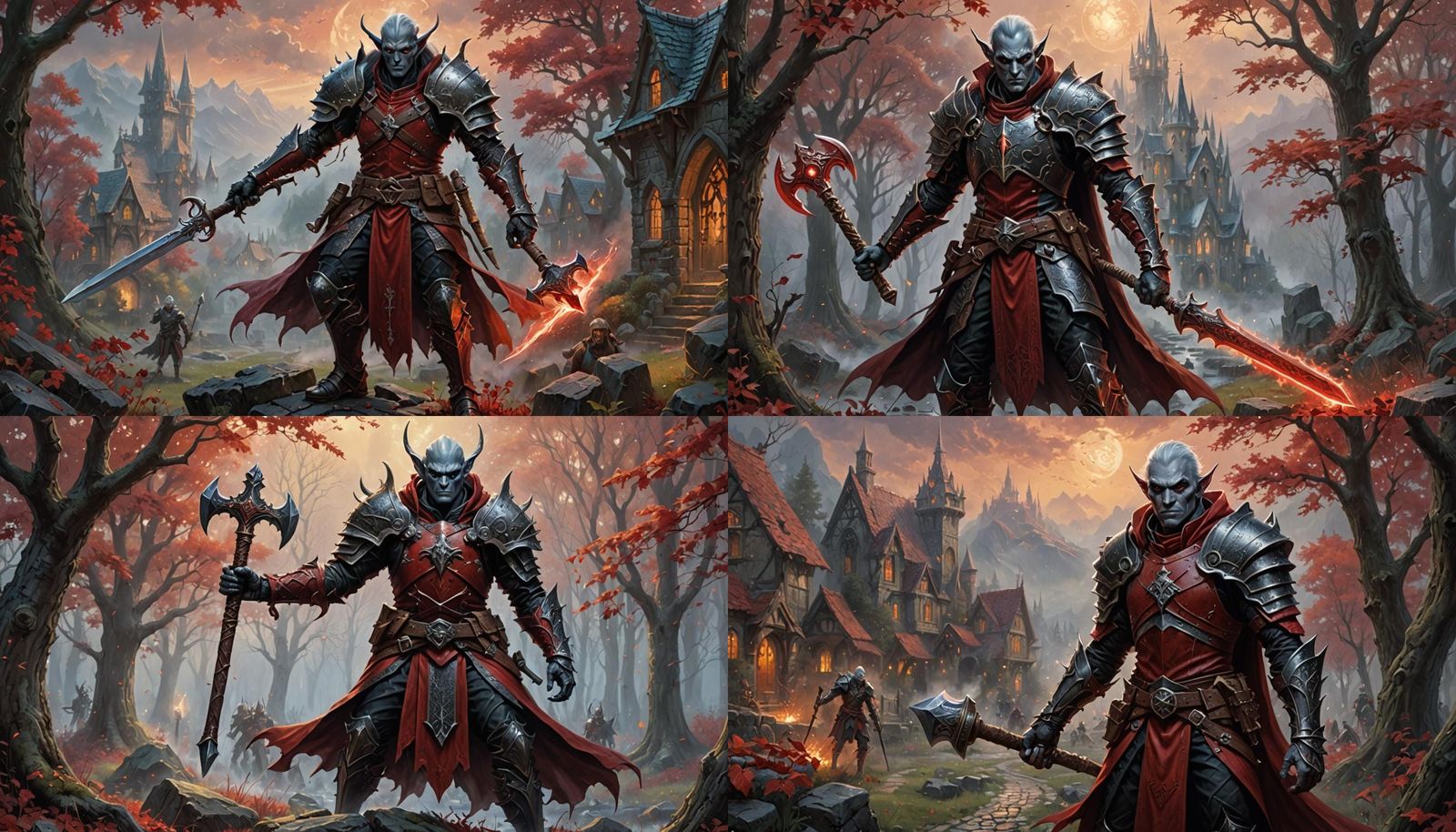 Dark Elf Hammer Wielder in Ethereal Fantasy Realm