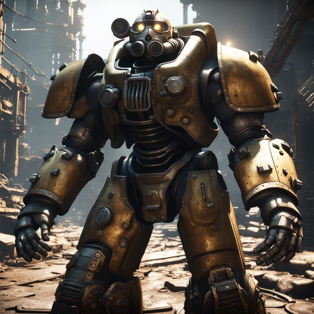 Epic Power Armor in 3D Masterpiece Style
