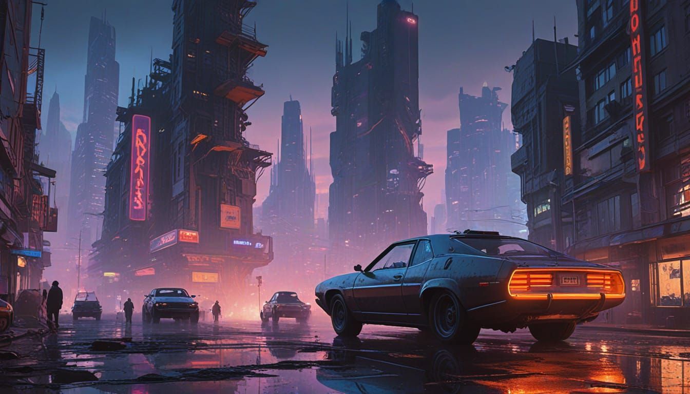 Ethereal 2025 Cityscape with Retro-Futuristic Flair