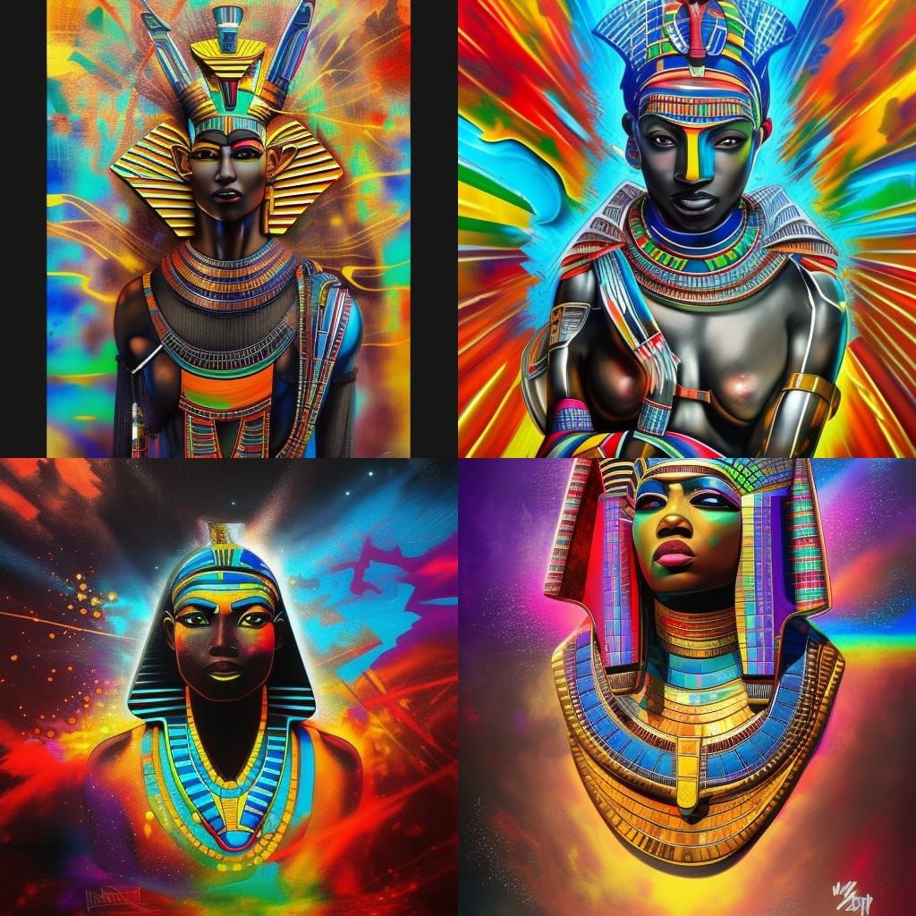 Futuristic Gods Unite Ancient Lands in Vibrant Street Art