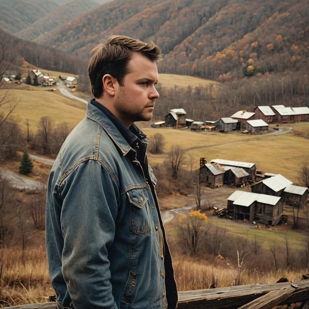 Rustic Literary Portrait in Earthy Tones