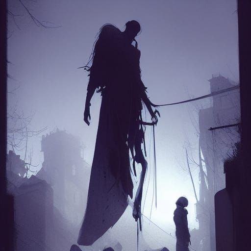 Surreal Ghostly Realm in Dark Fantasy Style