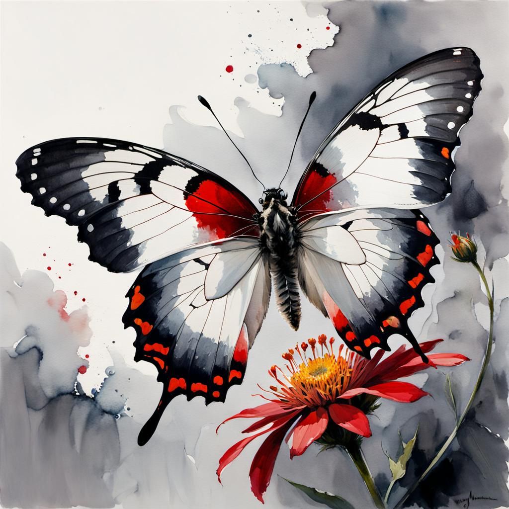 Monte Zuma's Cattle Heart butterfly, painted