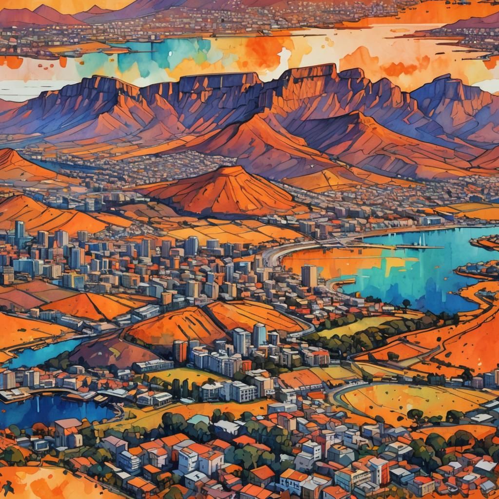 Beautiful landscape  of  Cape Town,