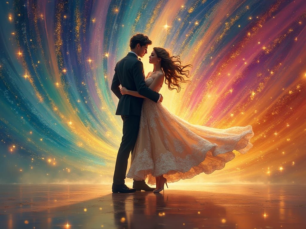 Whimsical Ballroom Scene with Dreamy Fantasy