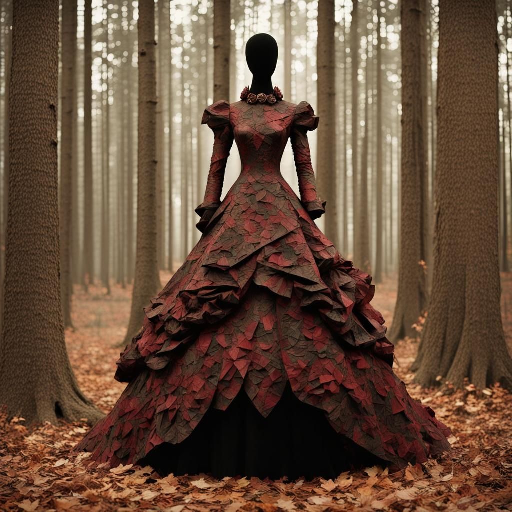 Fine Art Paper Collage Dress : (Alexander McQueen Gothic Fas...