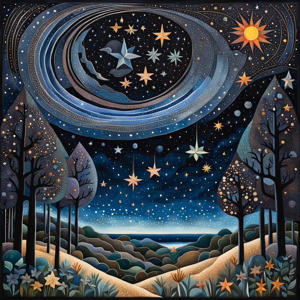 Summer Night Vision Quest in Whimsical Style