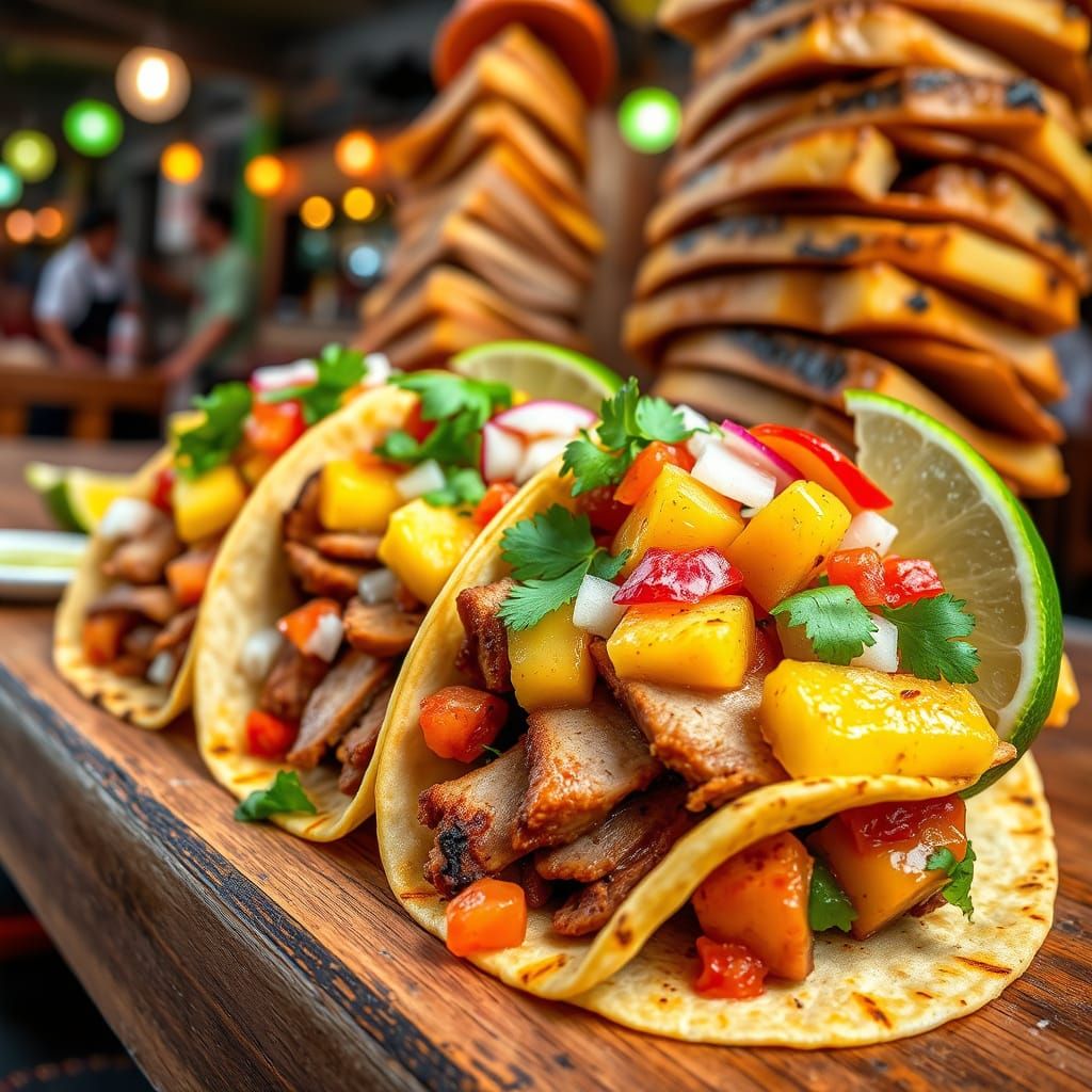 Vibrant Mexican Street Food in Ultra-Realistic Style