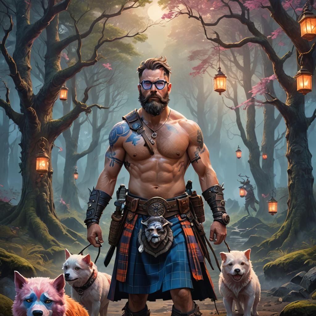 Surreal Fantasy Warrior in Ancient Realm with Celtic-Inspire...