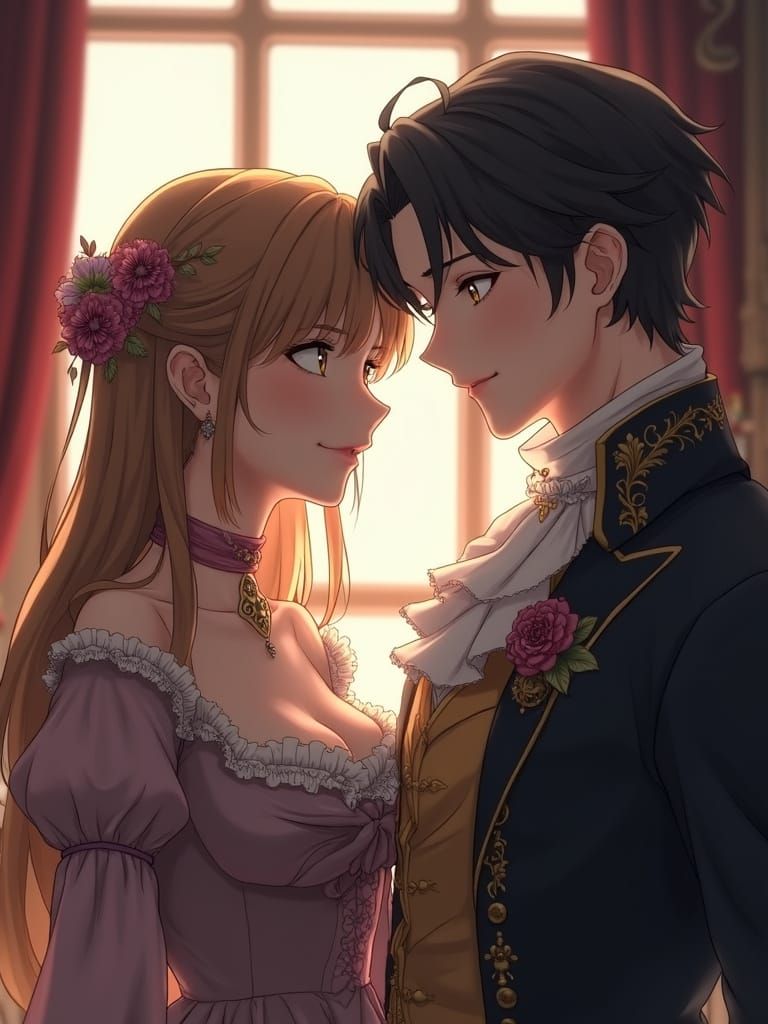 Handsome Duke and Lady in 18th Century Anime Style