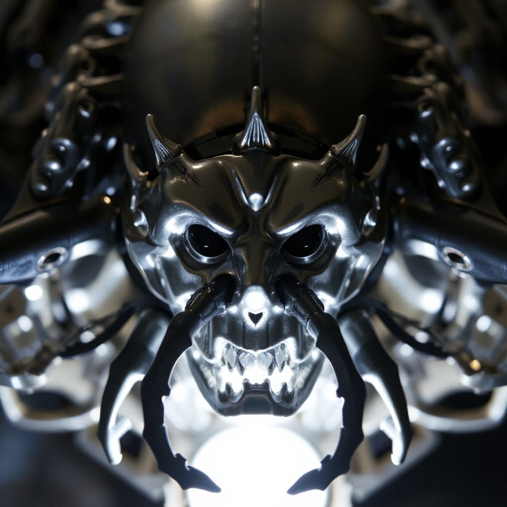 Eerie Biomechanical Beast in Giger Style