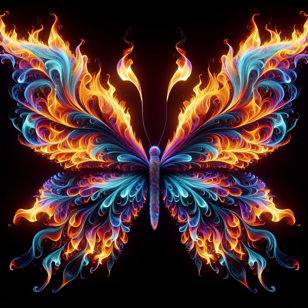 Fiery Butterfly: A Dance of Flames
